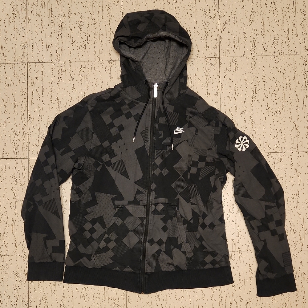 Nike Embroidered Aop Pinwheel Reversible Full Zip Hoodie Sweater Vintage Y2K
